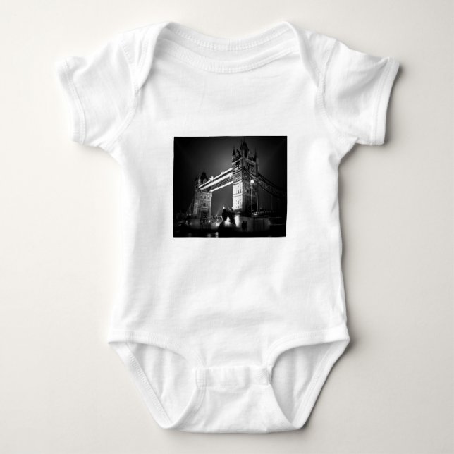 BW Black & White London Tower Bridge Baby Bodysuit (Front)