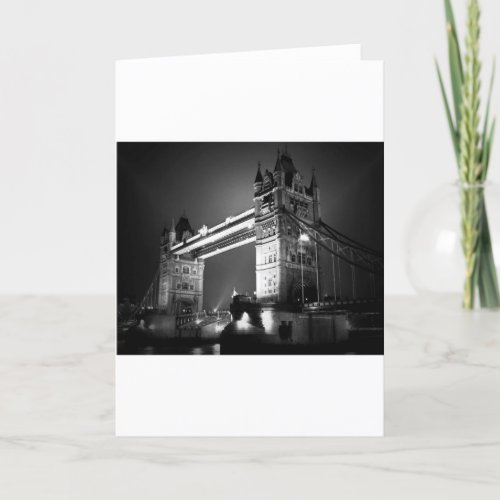 BW Black  White London Tower Bridge Card