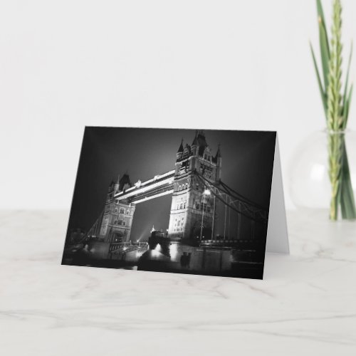 BW Black  White London Tower Bridge Card