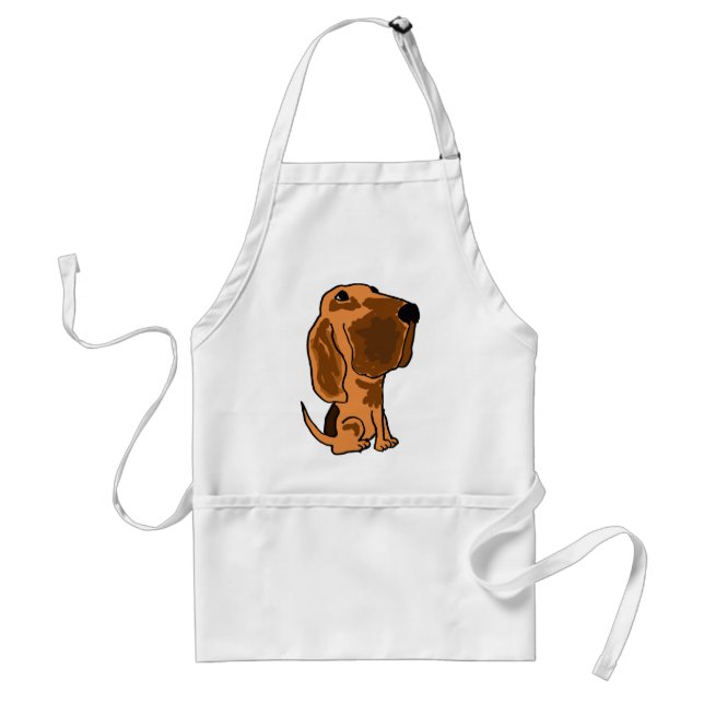BW- Bloodhound Cartoon Apron (Front)