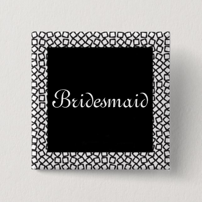 BW Bridesmaid Pinback Button (Front)
