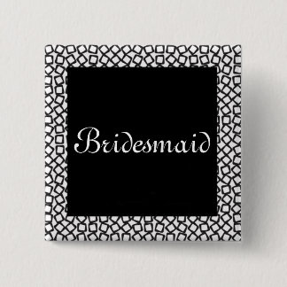 BW Bridesmaid Pinback Button