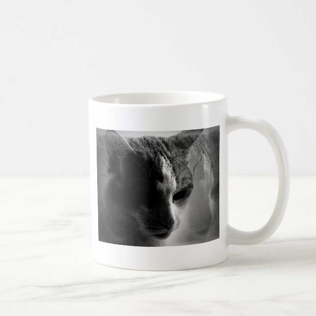 BW Cat Face Coffee Mug (Right)