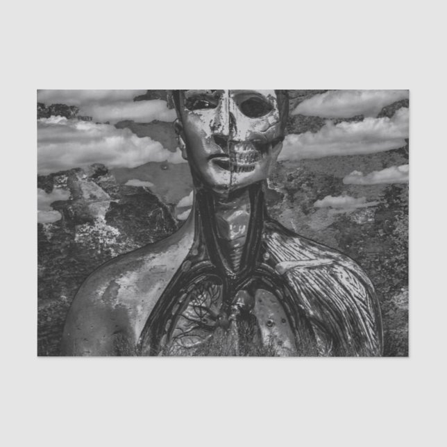 BW Creepy Fantasy Scene Artwork Tissue Paper (Front)