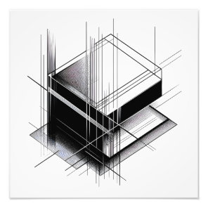 BW cube-like structure Photo Print