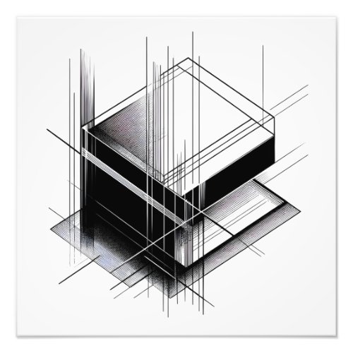 BW cube_like structure Photo Print