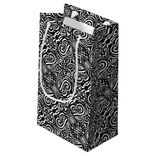 BW elegant swirl pattern Small Gift Bag