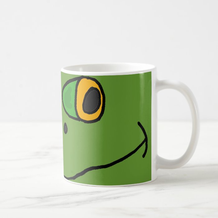 BW  Funny Frog Face Cartoon Mug