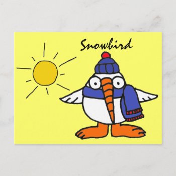 Bw- Funny Snowbird Postcard by naturesmiles at Zazzle
