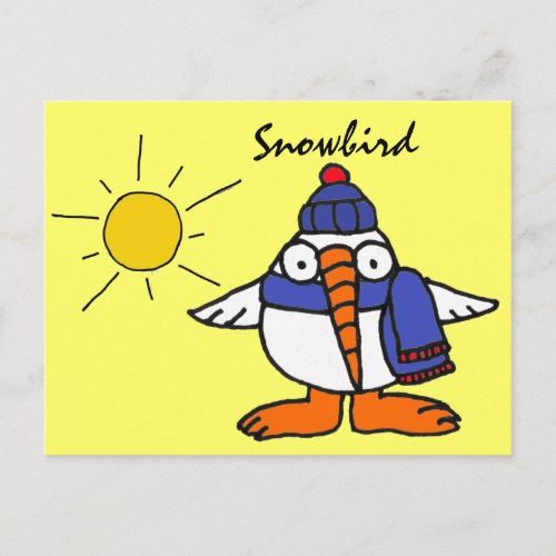 BW_ Funny Snowbird Postcard