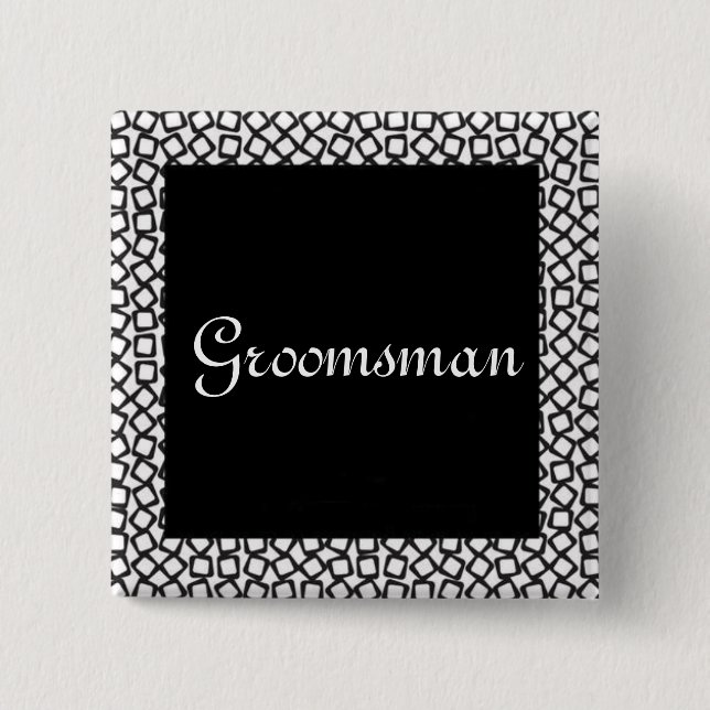 BW Groomsman Button (Front)