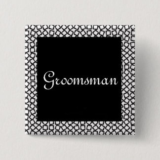 BW Groomsman Button