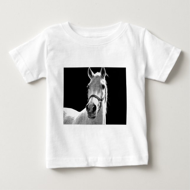 BW Horse Baby T-Shirt (Front)