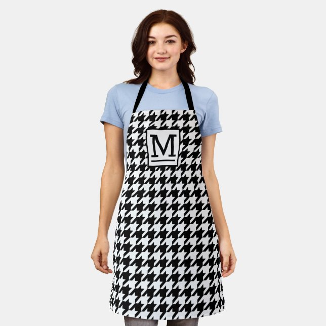 BW Houndstooth Monogrammed Apron (Worn)