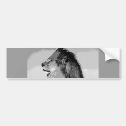 BW Lion Bumper Sticker
