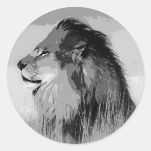 BW Lion Classic Round Sticker