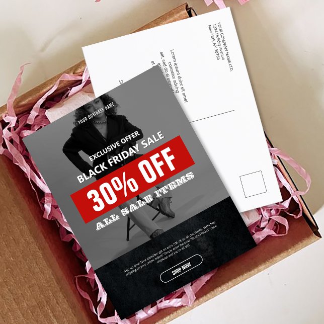 BW Photo Black Friday Sale Product Promo Postcard (BW Photo Black Friday Sale Product Promo Postcard)