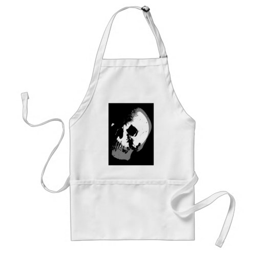 BW Skull Pop Art Adult Apron