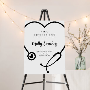 BW Stethoscope Happy Retirement Welcome Foam Board