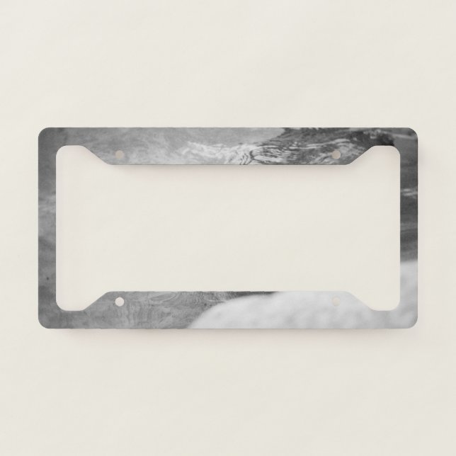 BW Swimming Otter License Plate Frame (Front)