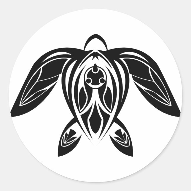 BW Tribal Sea Turtle Sticker (Front)