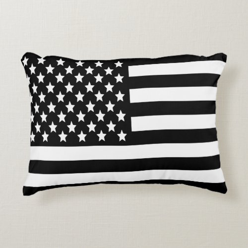 BW US Flag Accent Pillow