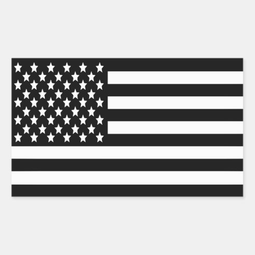 BW US Flag Rectangular Sticker