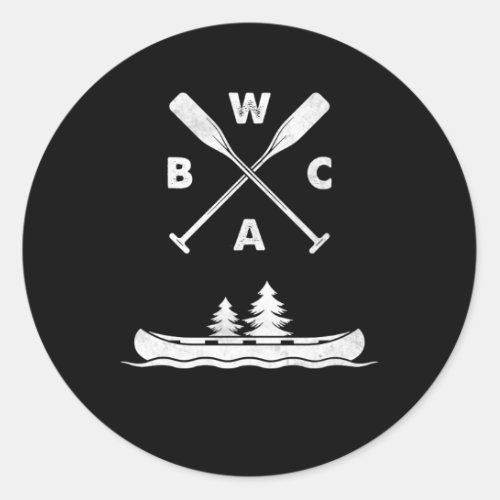 Bwca Boundary Waters Canoe Classic Round Sticker
