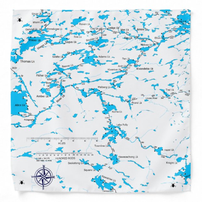 BWCA map Malberg Lk Bandana (Front)
