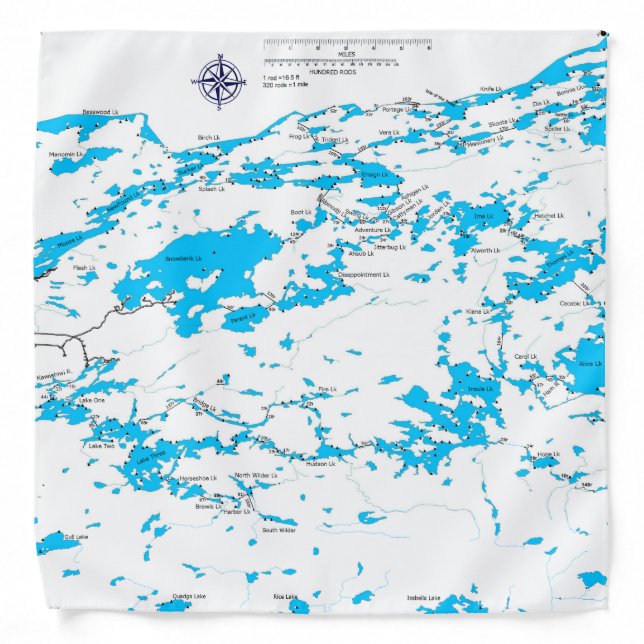 BWCA map Snowbank Bandana (Front)