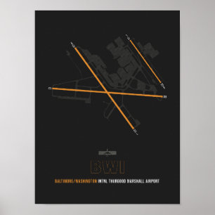 BWI - Baltimore/Washington Airport Diagram Poster
