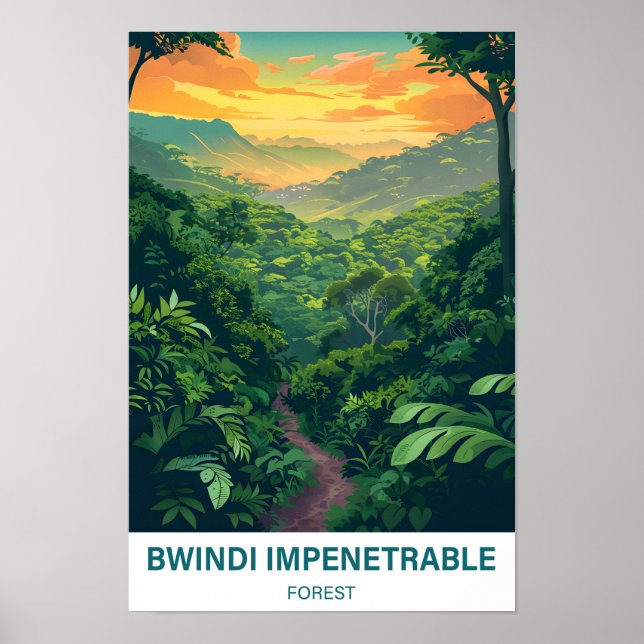 Bwindi Impenetrable Forest Uganda Travel Poster (Front)