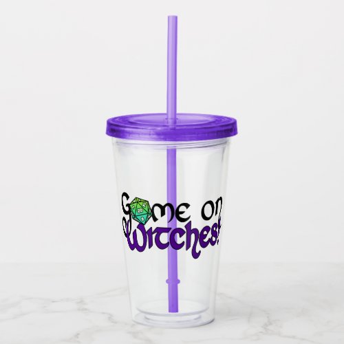 BWM _ Game on Witches plastic sippy Acrylic Tumbler