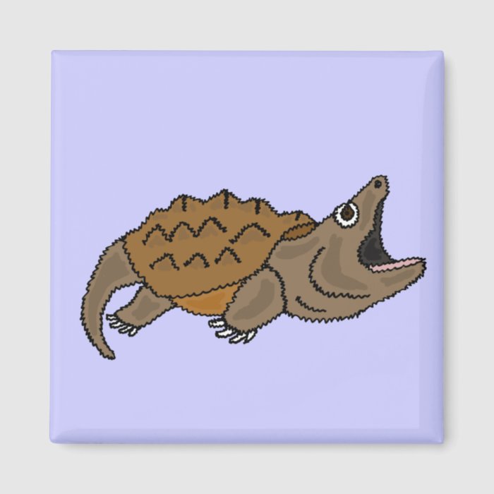 BX  Biting Snapping Turtle Cartoon Magnet