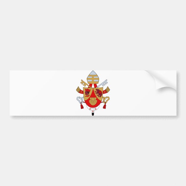 BXVI Pope Coat Emblem Heraldry Official Symbol Bumper Sticker (Front)