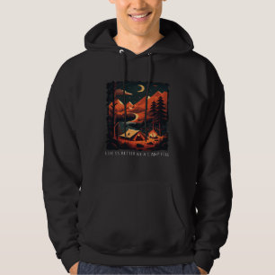 By A Camp Fire retro camping Hoodie