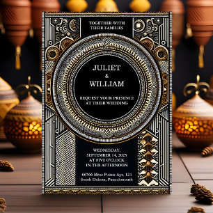By African Ghana Brown Traditional Nigeria Wedding Invitation
