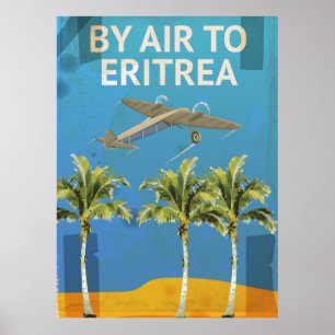 By Air To Eritrea Vintage Travel poster
