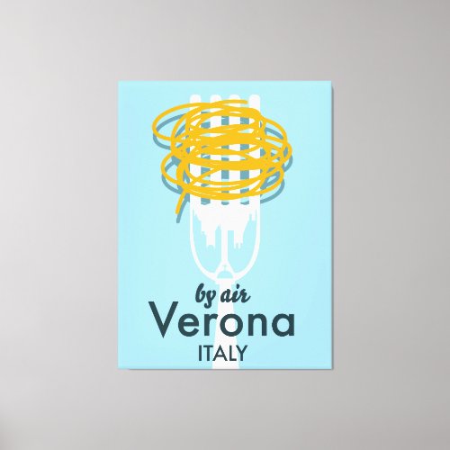 By Air Verona Italy retro travel poster Canvas Print
