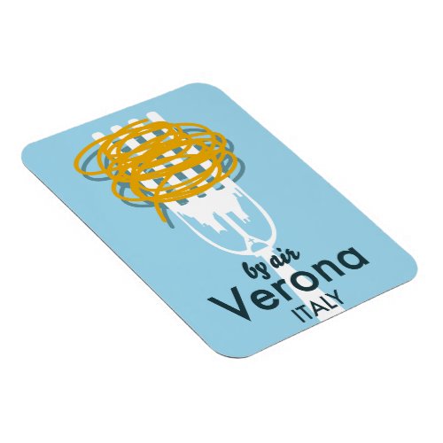 By Air Verona Italy retro travel poster Magnet