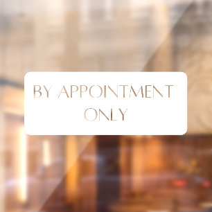 By Appointment Only Storefront Decal