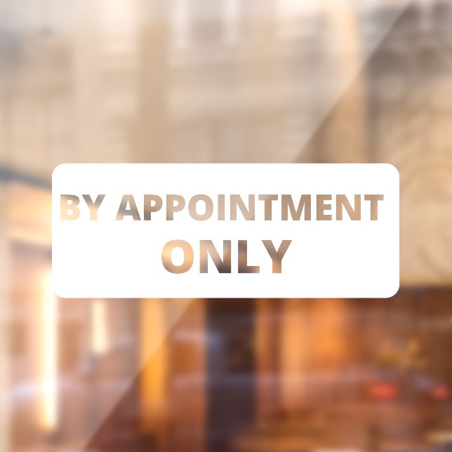 By Appointment Only Storefront Decal (Sheet 2)