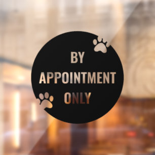 By Appointment Only Window Decal, Sticker