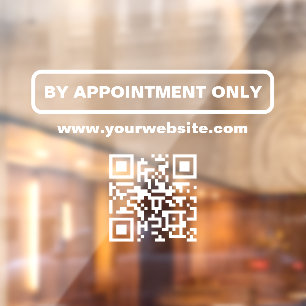 By Appointment QR Code, Personalized Business Window Cling