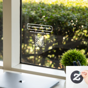 By Appointment QR Code, Personalized Business Window Cling