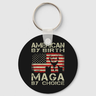 By Birth Maga By Choice Pro Trump 2024 Us Flag Keychain
