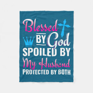 By Christian Wife Jesus Blessed God Fleece Blanket