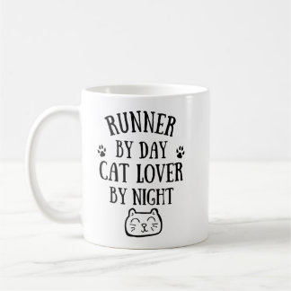 By day - cat lover - runner - BonW (4500x5500) Coffee Mug