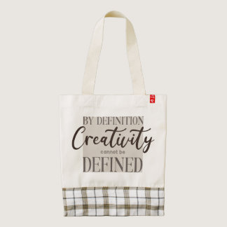 By Definition Creativity Cannot Be Defined - Quote Zazzle HEART Tote Bag