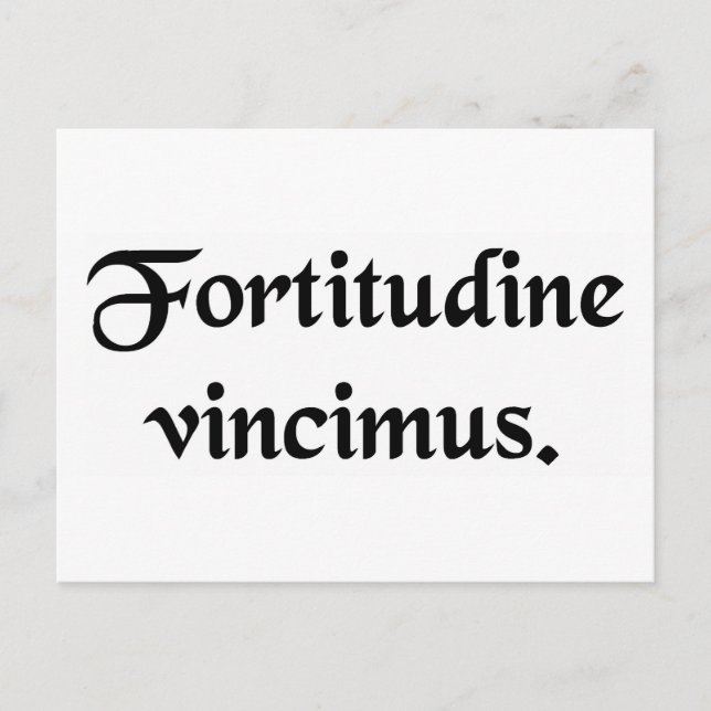 By endurance we conquer. postcard (Front)